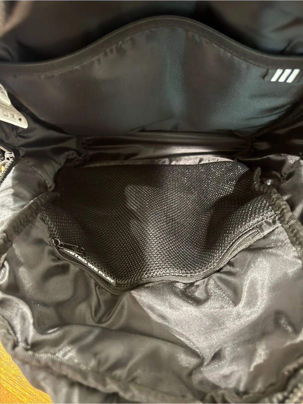Addidas Black Mesh Backpack with Interior and Exterior Pockets